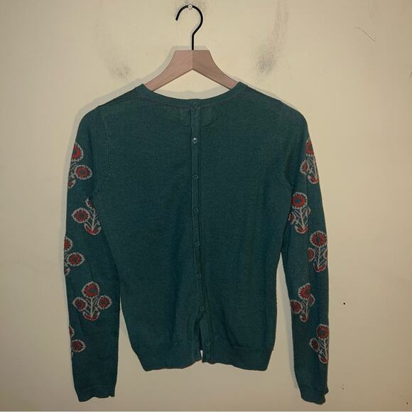 ANTHRO FIELD & FLOWER  sweater with back button 70s mod retro style detail XS - Picture 4 of 5